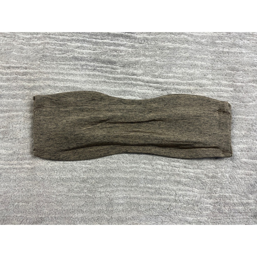 XOXO Swim Bikini Top Womens Small Brown Bandeau Wrap Tie Back Heathered USA